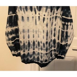 GAP Women’s Navy Tie-Dye Linen Popover Top  SZ M Pre-owned